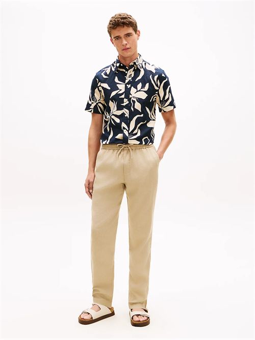 Pantaloni chino Harlem in misto lino
